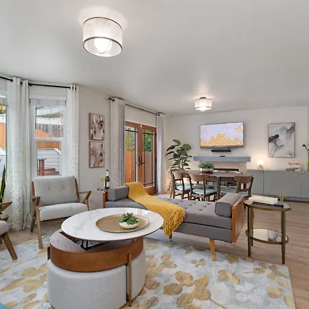 Mid-Century Riverview Haven W Waterfall Hot Tub!